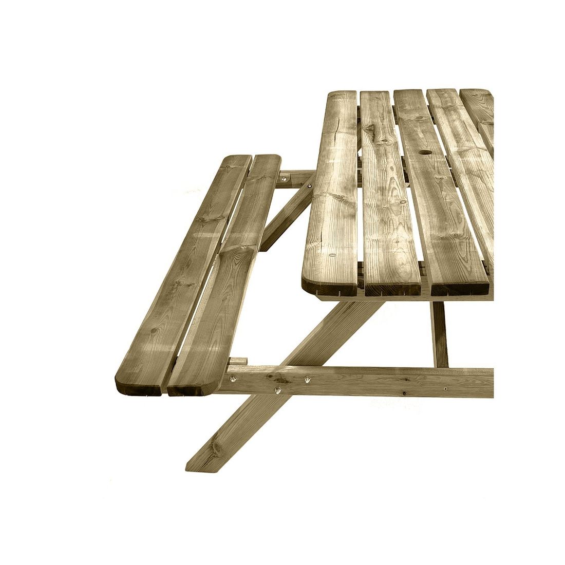 Mesa De Picnic Para 6-8 Adultos Resistencia Comedero De Madera Para Exterior 177 X 152 X 71 Cm Natural
