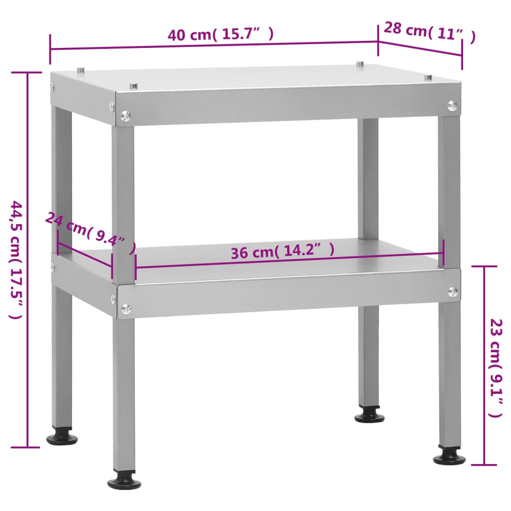 Mesa Para Horno Ahumador Acero Galvanizado 40x28x44,5 Cm Vidaxl