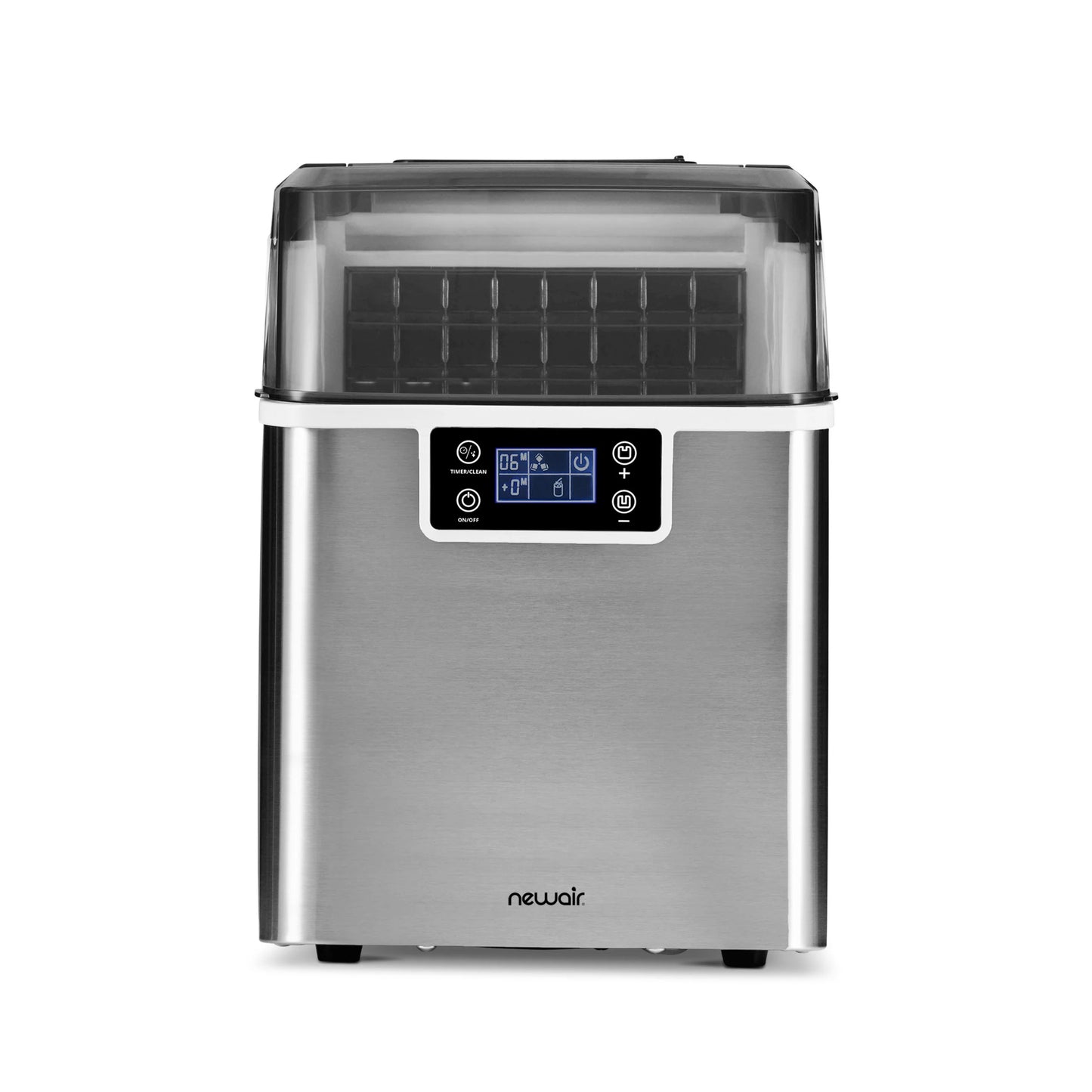 2025 Máquina de Hielo de Encimera Newair® – Cubos de Hielo Transparentes, Acero Inoxidable