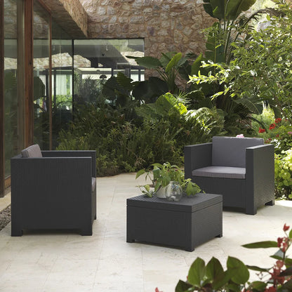 2025 Conjunto de Jardín: 2 Sillones y 1 Mesa Grafit SP Berner