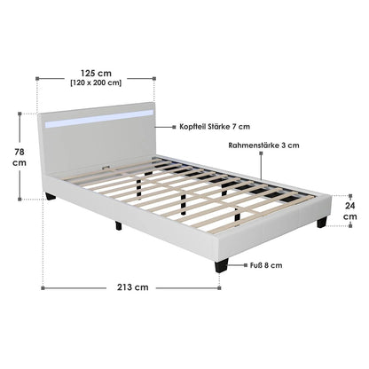2025 Cama tapizada Verona 120x200 cm en blanco