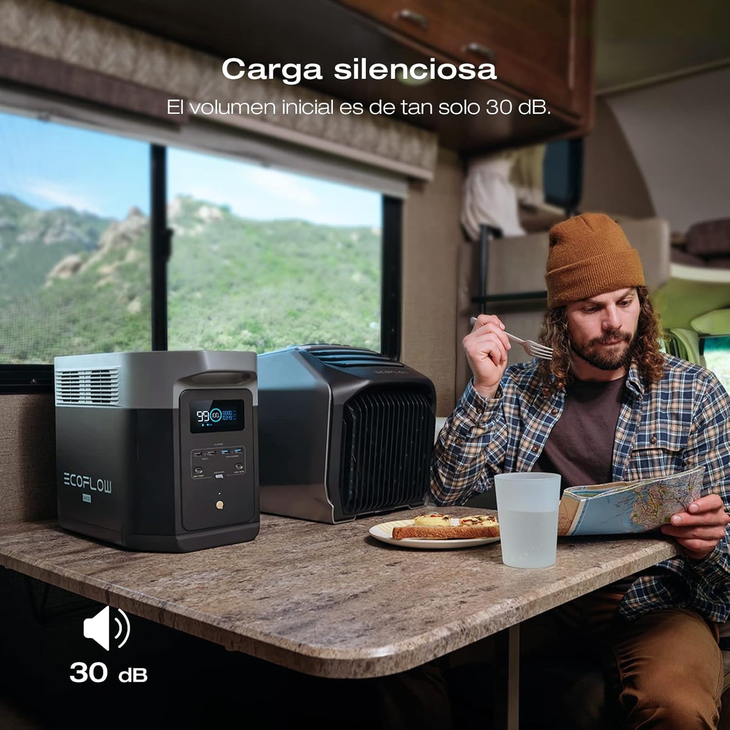 EcoFlow DELTA 2 Max Portable Power Station, 2048Wh, 3000 AC Cycles LFP Battery 80% Charge in 53mins, Power Up to 3100W Quiet Solar Generator for Home/Caravan/Camping