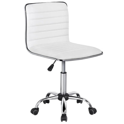 Silla de Oficina Yaheetech de Cuero PU, Respaldo Bajo, Altura Ajustable 41,5-56,5 cm