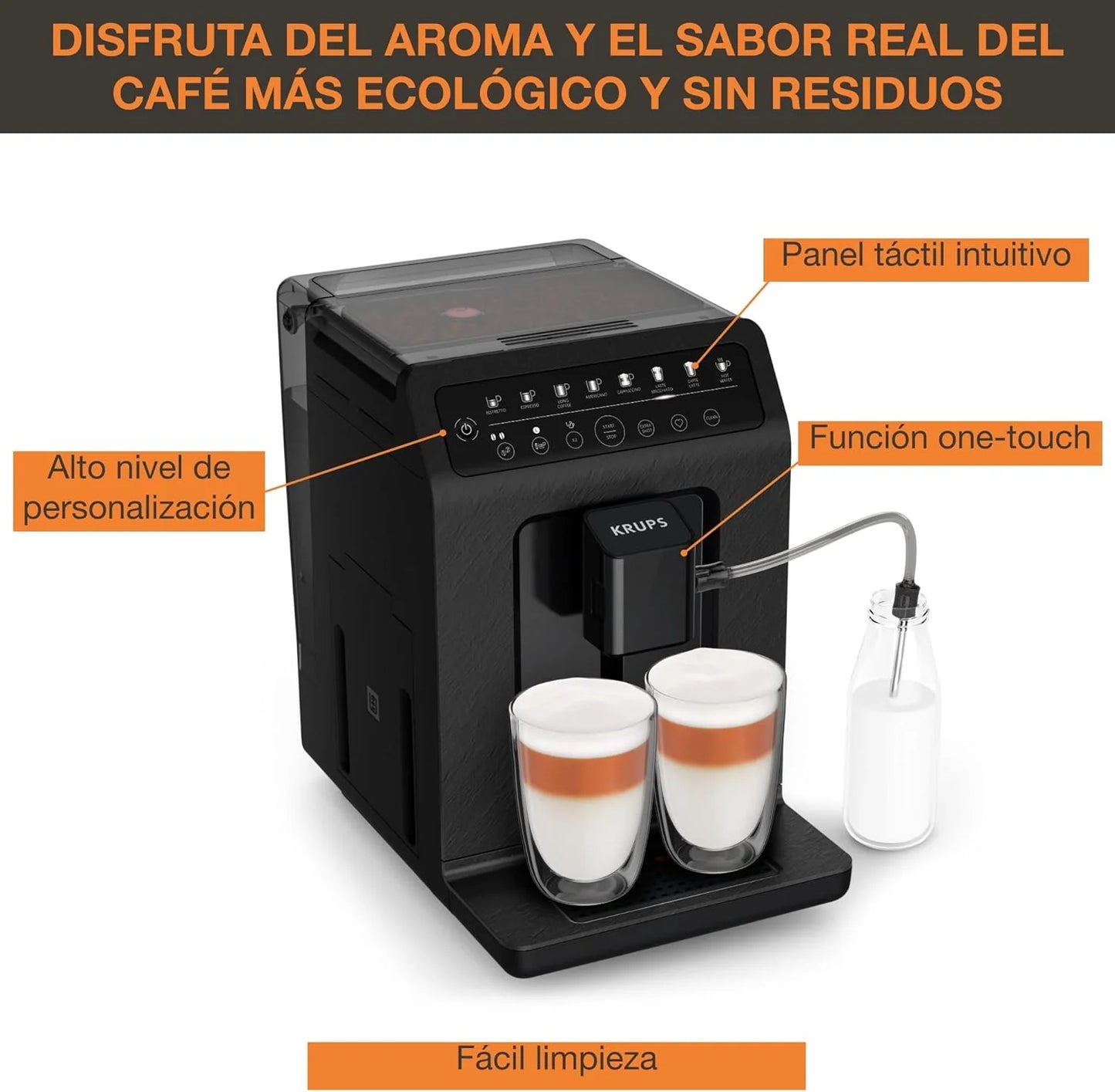 2025 Krups Evidence Eco Design EA897B Cafetera Superautomática 15 Bares