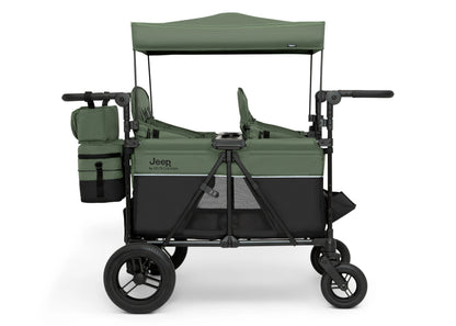 Carrito-Paseador Jeep Wrangler Deluxe para 4 Niños – Capota Desmontable, Bolsa Térmica, Asientos Modulares, Almacenamiento XXL, Ruedas Antipinchazos, Manillares Ajustables