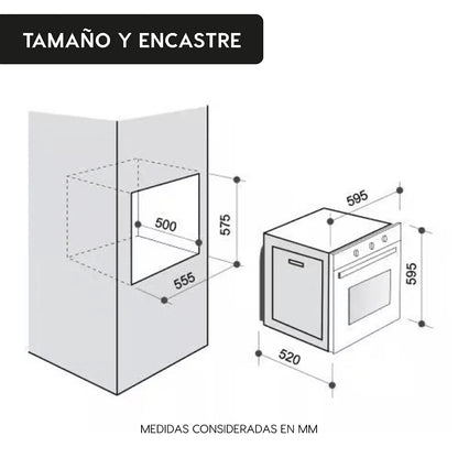 2025 Horno Empotrado Elite 52 Lts FDV