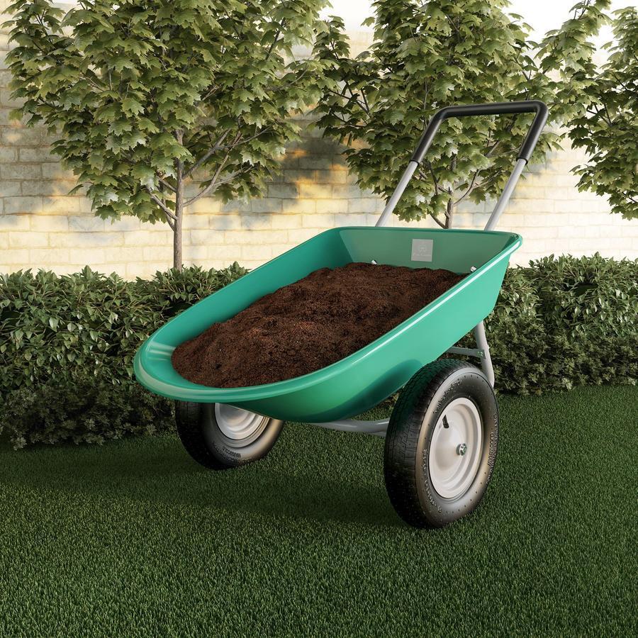 2025 Carretilla de Dos Ruedas, Gran Capacidad, Carro Utilitario Volteable para Jardinería, Paisajismo, Mantenimiento de Césped y Bricolaje