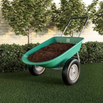 2025 Carretilla de Dos Ruedas, Gran Capacidad, Carro Utilitario Volteable para Jardinería, Paisajismo, Mantenimiento de Césped y Bricolaje