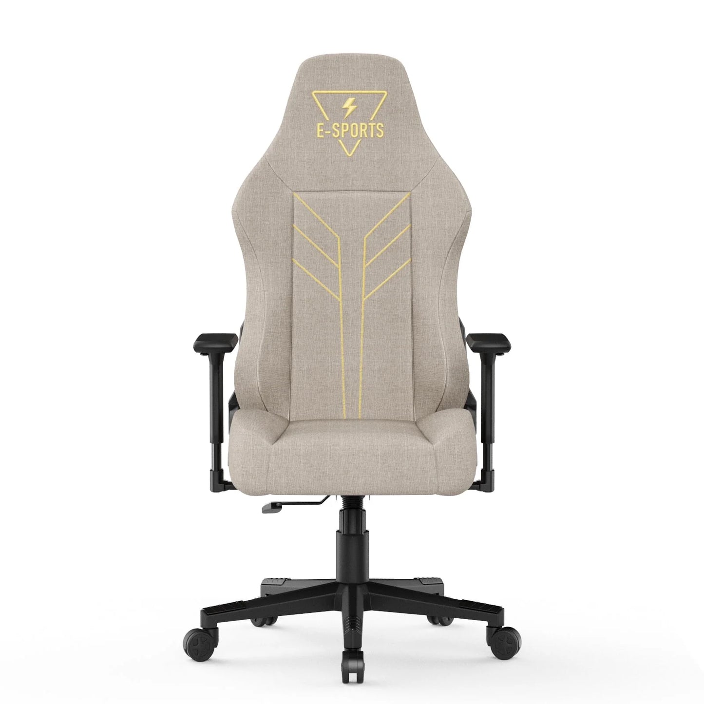 2025 Silla ergonómica para juegos Bigzzia con respaldo alto, reposabrazos 3D, altura ajustable y giro de 360°, color beige