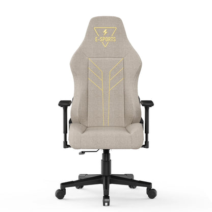 2025 Silla ergonómica para juegos Bigzzia con respaldo alto, reposabrazos 3D, altura ajustable y giro de 360°, color beige