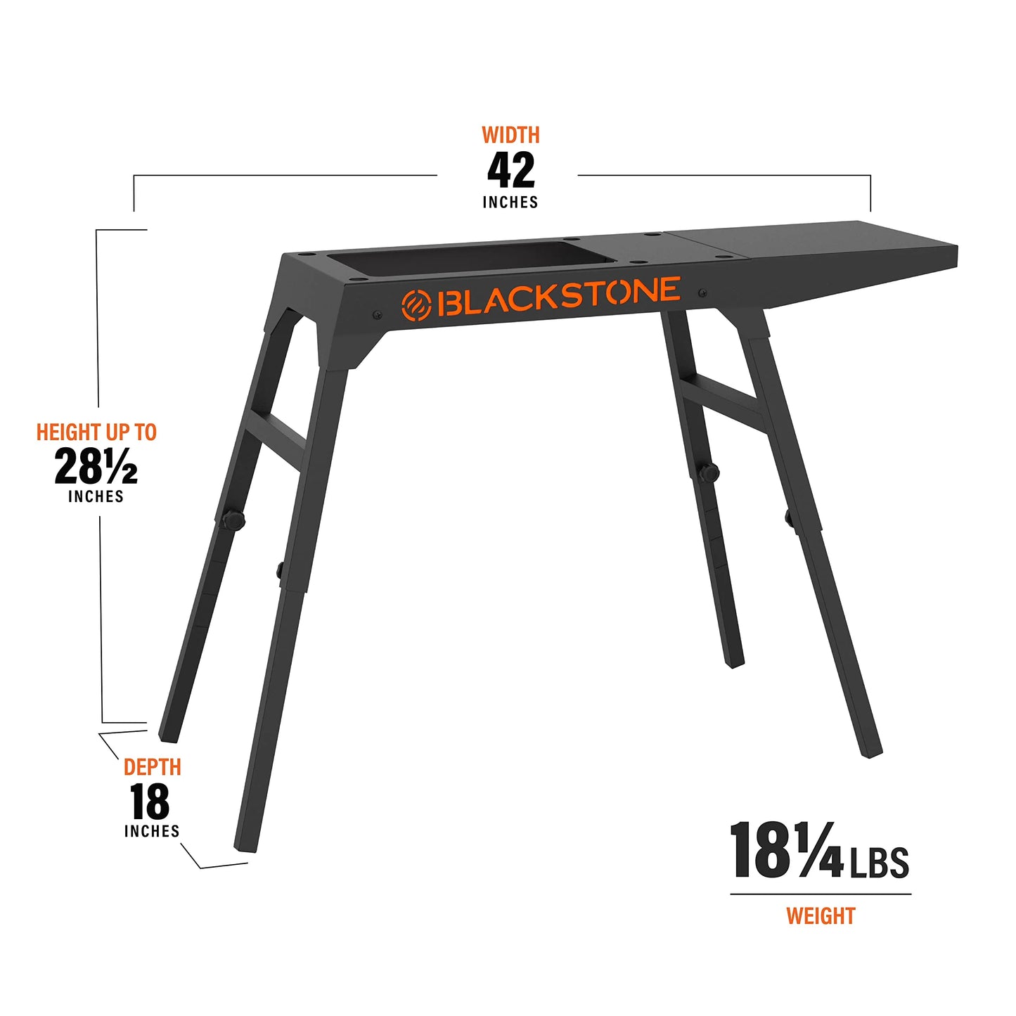 2025 Blackstone Soporte Universal para Plancha con Piernas Ajustables y Estante Lateral