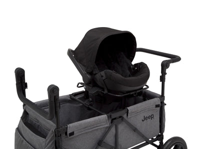 2025 Jeep Wrangler Stroller Wagon de Delta Children – 3 Modos: Portabebés, Cochecito y Carrito, Suspensión, Capota UV, Compatible con Sillas de Auto, Almacenamiento Múltiple, Manillares Ajustables