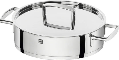 ZWILLING 5-Piece Cookware Set, 4 Lids, Suitable for Induction, Stainless Steel, Passion, Bright Grey, Diameter 16 cm, Diameter 20 cm, Diameter 24 cm, Diameter 28 cm