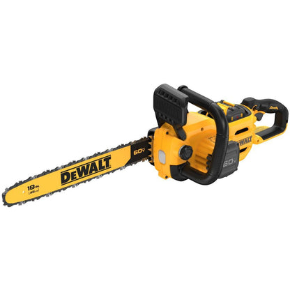 Motosierra inalámbrica DEWALT 60V MAX, barra de 18", motor sin escobillas, batería incluida