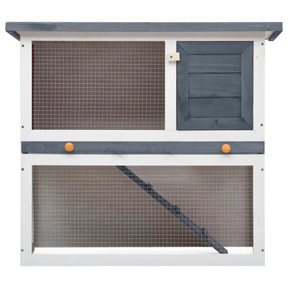 2025 Conejera para conejos – Recinto para pequeños animales, 90 x 45 x 80 cm, puerta gris, madera de pino