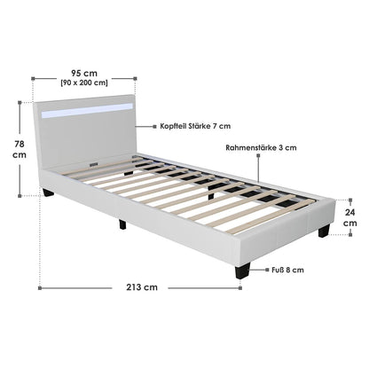 2025 Cama tapizada Verona 120x200 cm en blanco