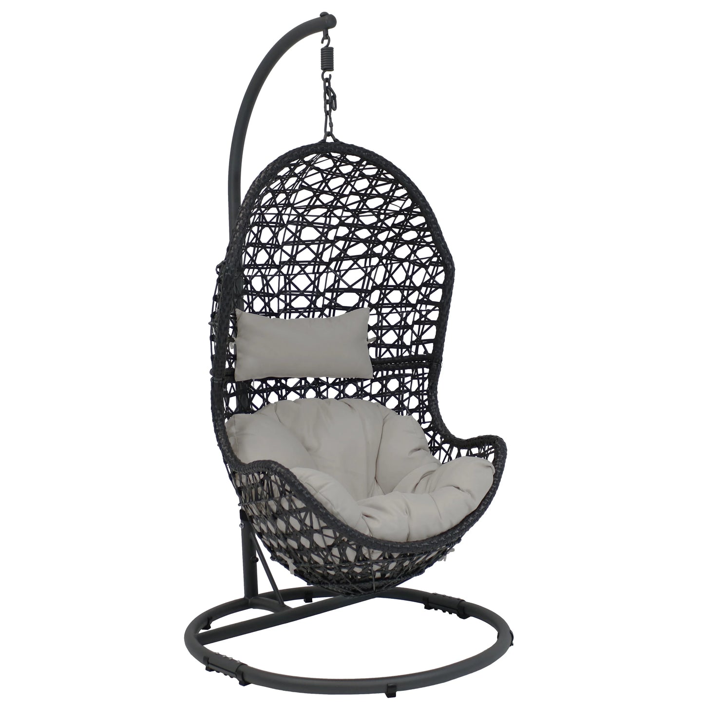2025 Silla Colgante Tipo Huevo Sunnydaze Cordelia con Estructura de Acero y Cojín