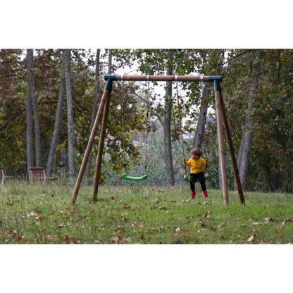 Columpio Doble De Madera Redonda Masgames Kibo Xl