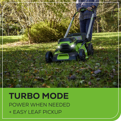 2025 Cortadora de Césped Inalámbrica Greenworks 60V 21” (Auto-Propulsada), 2 Baterías de 4.0Ah y Cargador Rápido Dual