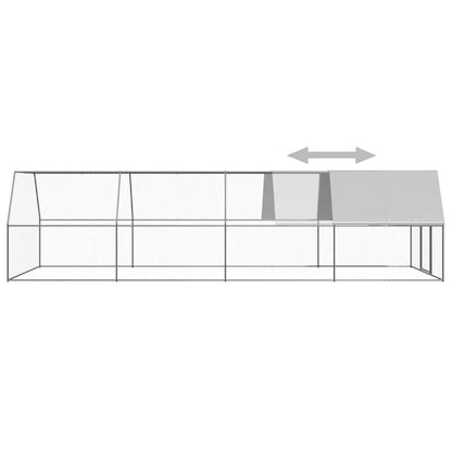 2025 Jaula para gallinas de acero 3 x 8 x 2 m – Recinto exterior seguro para aves de corral y pequeños animales