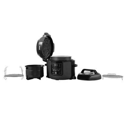 2025 Ninja Multicooker Foodi OP350UK, 9 en 1, 6 L, olla a presión eléctrica y freidora de aire, acero cepillado y negro