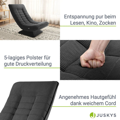2025 Sillón relax Korsika en terciopelo acanalado