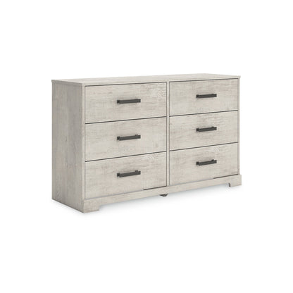 Cajonera Shawburn de 6 Cajones Estilo Granja Moderna de Signature Design by Ashley, Acabado Blanco Roto