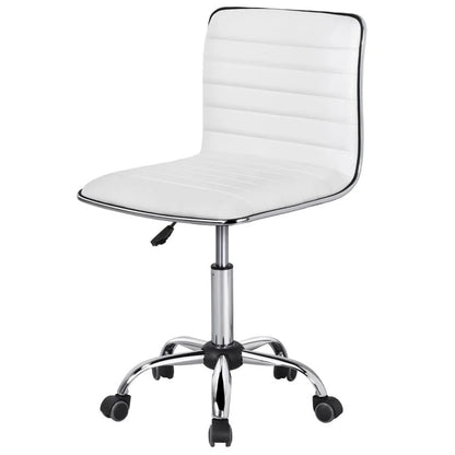 Silla de Oficina Yaheetech de Cuero PU, Respaldo Bajo, Altura Ajustable 41,5-56,5 cm