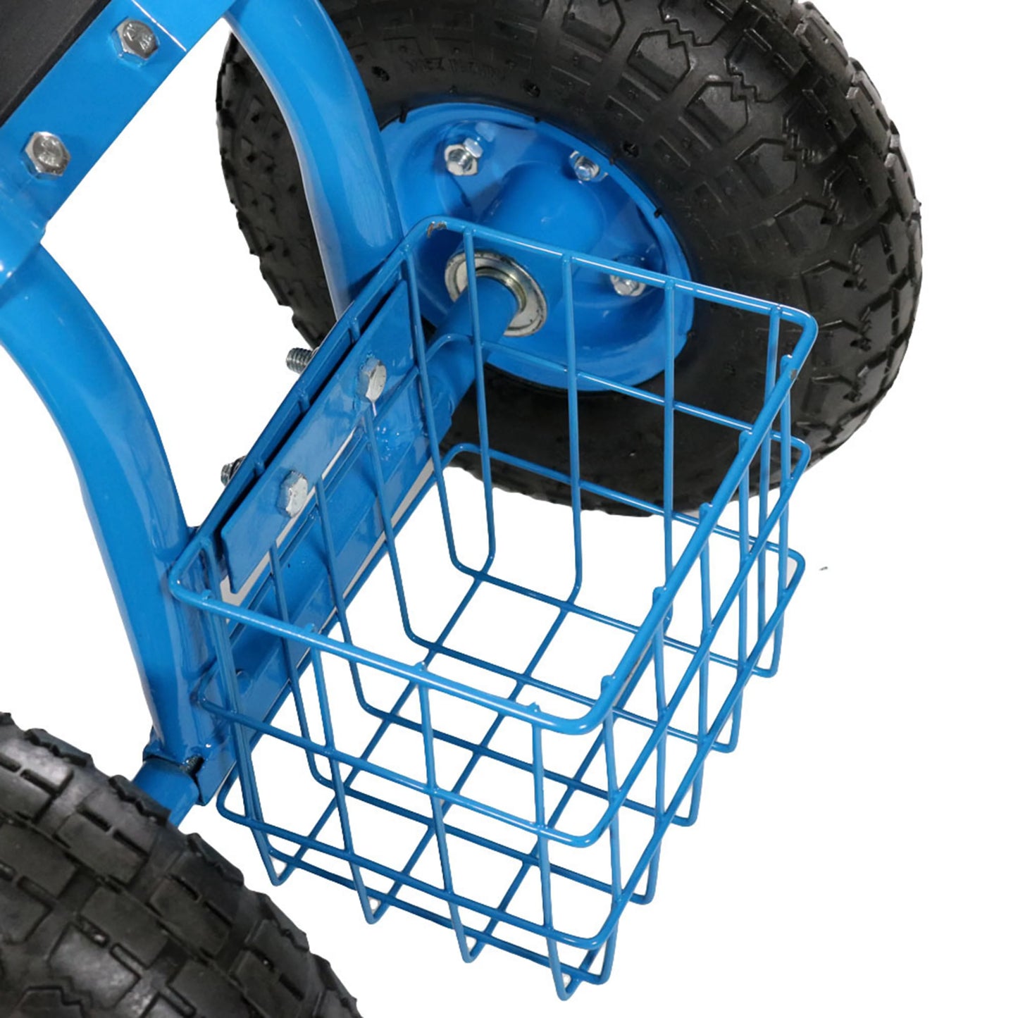 2025 Carrito de Jardín Rodante Sunnydaze con Asiento Giratorio y Manillar de Dirección