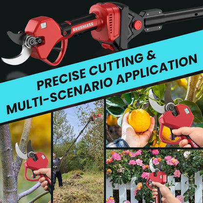 Electric Pruning Shears 50 mm, with Display, 2 Batteries 2000 mAh, Continued 4-8 Hours, Cutting Diameter is Adjustable in Two Gears (35/50 mm), Suitable for Orchards, Gardens and Farms