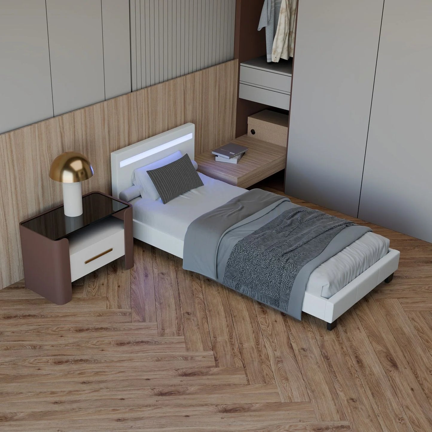 2025 Cama tapizada Verona 120x200 cm en blanco