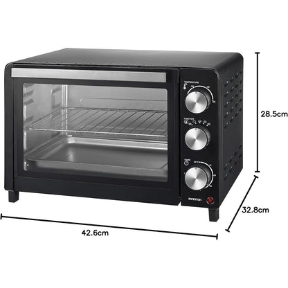 Infiniton Hsm-a18n – Horno Sobremesa, Negro, 18l, 1200w, Doble Acristalamiento, Control De Temperatura, Temporizador 60 Min.