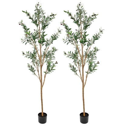 2025 Árbol de olivo artificial en maceta con hojas de seda de Sunnydaze