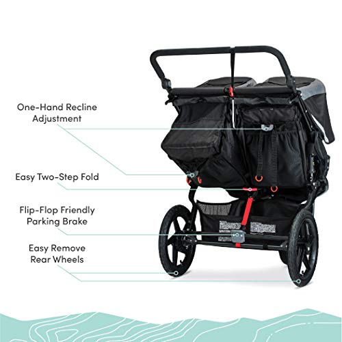 2025 Coche Doble para Correr BOB Gear Revolution Flex 3.0 Duallie, Negro Grafito