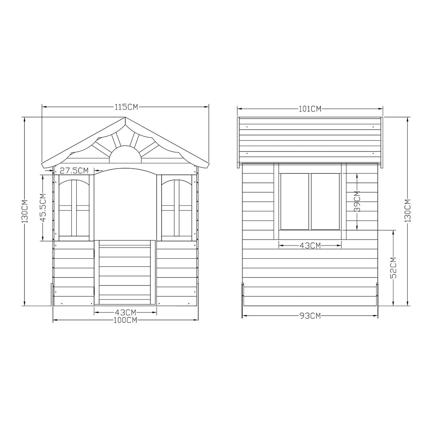 Casita Infantil Lulä Madera De Abeto 130x115x101 Cm [casa.pro]