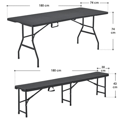 2025 Conjunto de mobiliario plegable para fiestas Amberg 180 cm