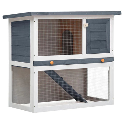 2025 Conejera para conejos – Recinto para pequeños animales, 90 x 45 x 80 cm, puerta gris, madera de pino