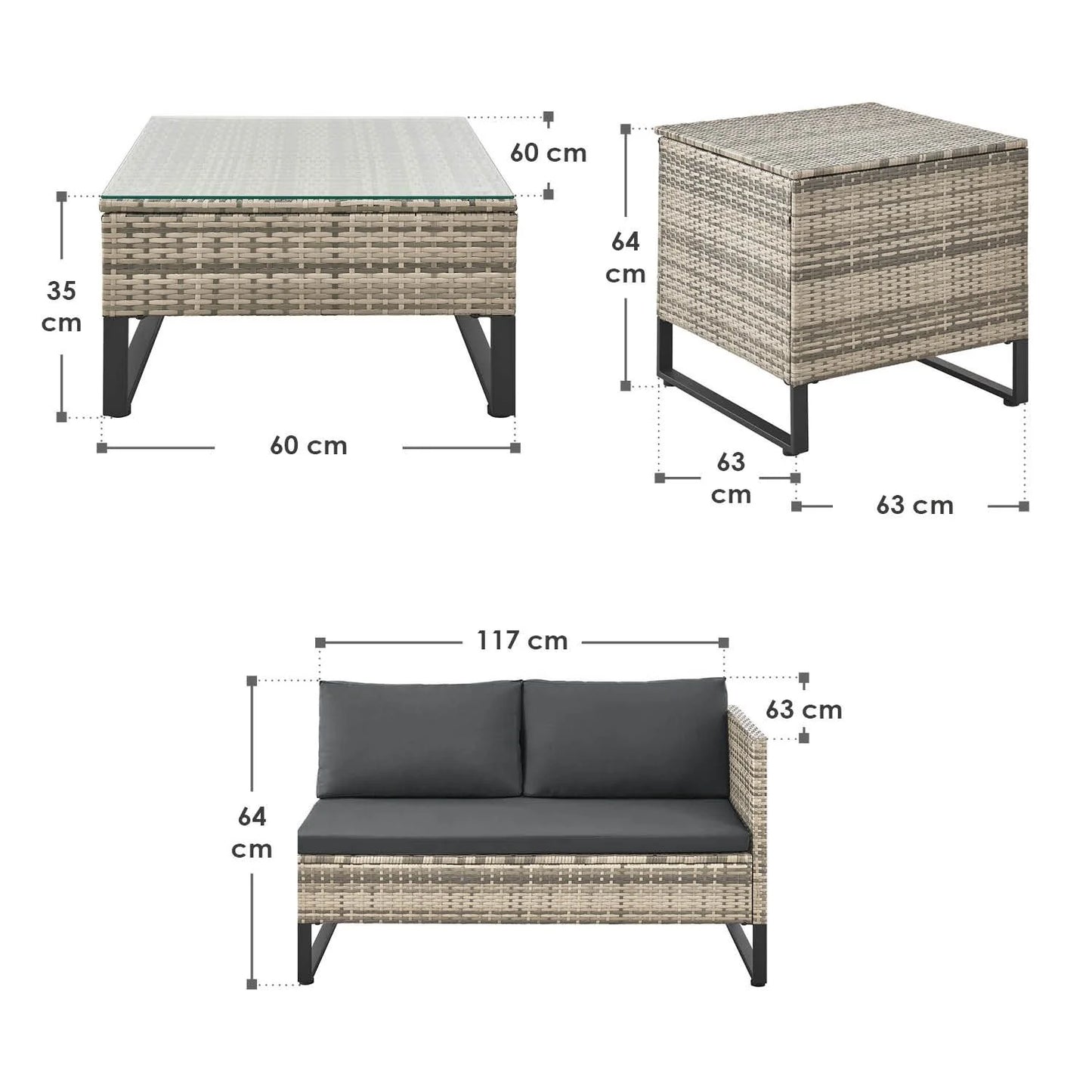 2025 Salón modular de poliratán Santorini