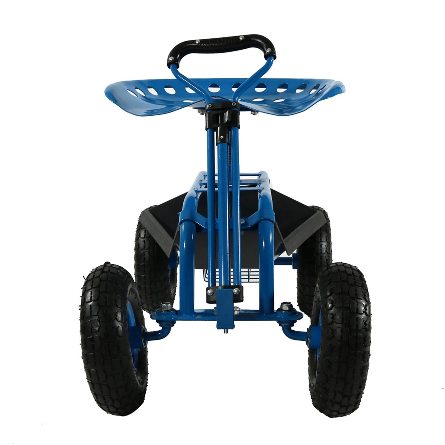 2025 Carrito de Jardín Rodante Sunnydaze con Asiento Giratorio y Manillar de Dirección