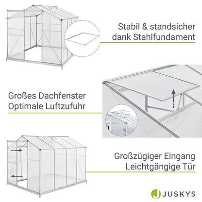 2025 Invernadero de jardín de aluminio con base – Ideal para frutas, verduras y resguardo invernal