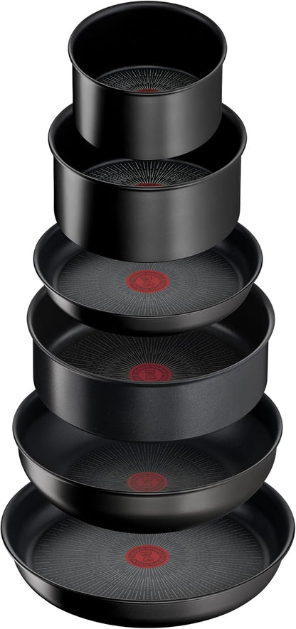 Tefal Ingenio Unlimited On - Juego de 3 Cazos 16/18/20 cm + Mango extraíble | Apto inducción, antiadherentes, revestimiento titanio, Thermo-signal, sin PFOA, apto lavavajillas y horno