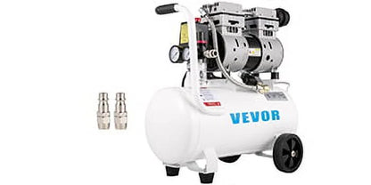2025 Compresor de aire portátil BENTISM 25 L (6,6 galones), 1 HP, sin aceite, tanque de acero, 115 PSI, pistón plano, ultra-silencioso – para reparaciones en el hogar y inflado de neumáticos