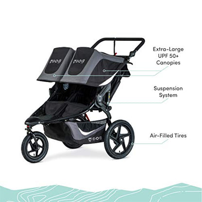 2025 Coche Doble para Correr BOB Gear Revolution Flex 3.0 Duallie, Negro Grafito