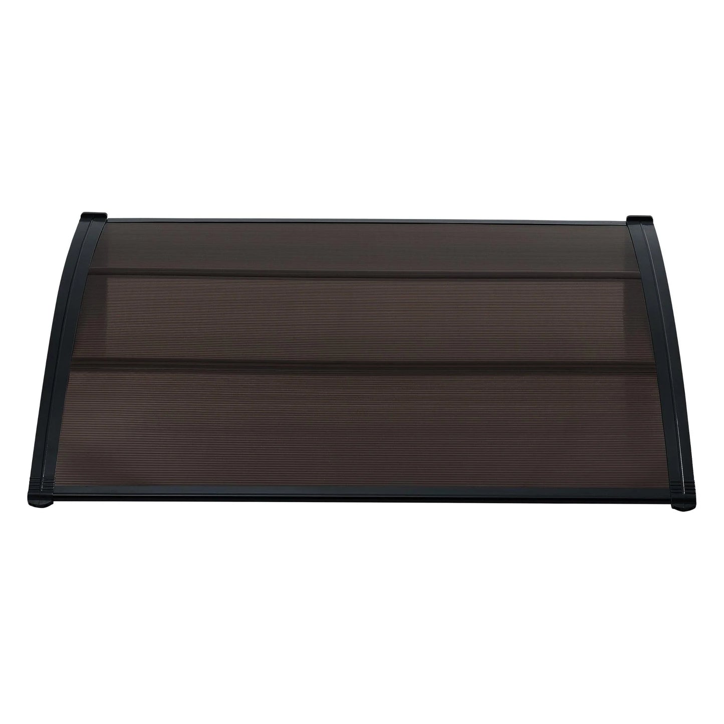 2025 Marquesina para puerta de entrada, marquesina de protección resistente a la intemperie ABS, policarbonato y aluminio 150 x 100 cm, negro y marrón