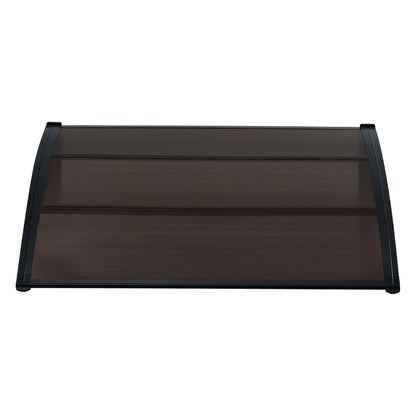 2025 Marquesina para puerta de entrada, marquesina de protección resistente a la intemperie ABS, policarbonato y aluminio 150 x 100 cm, negro y marrón