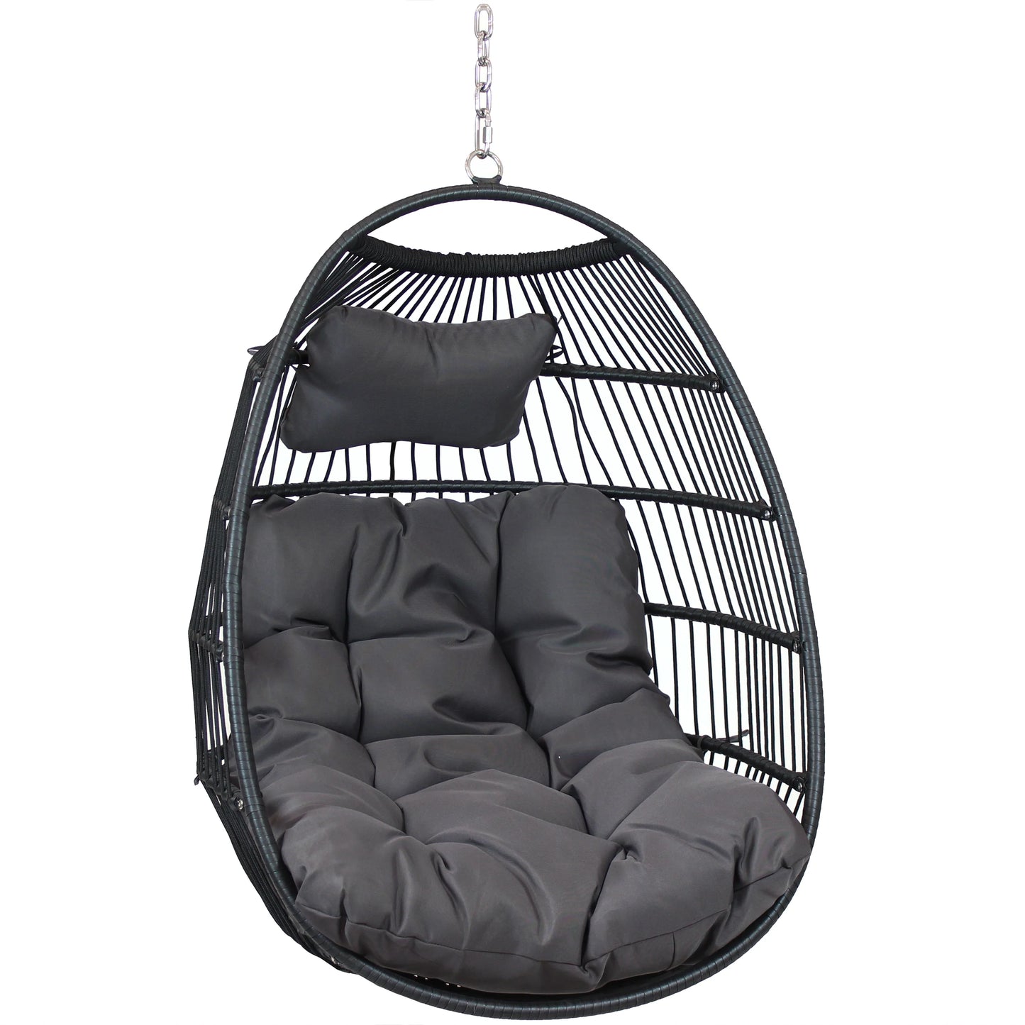 2025 Silla Colgante de Exterior Sunnydaze Julia en Forma de Huevo con Cojines
