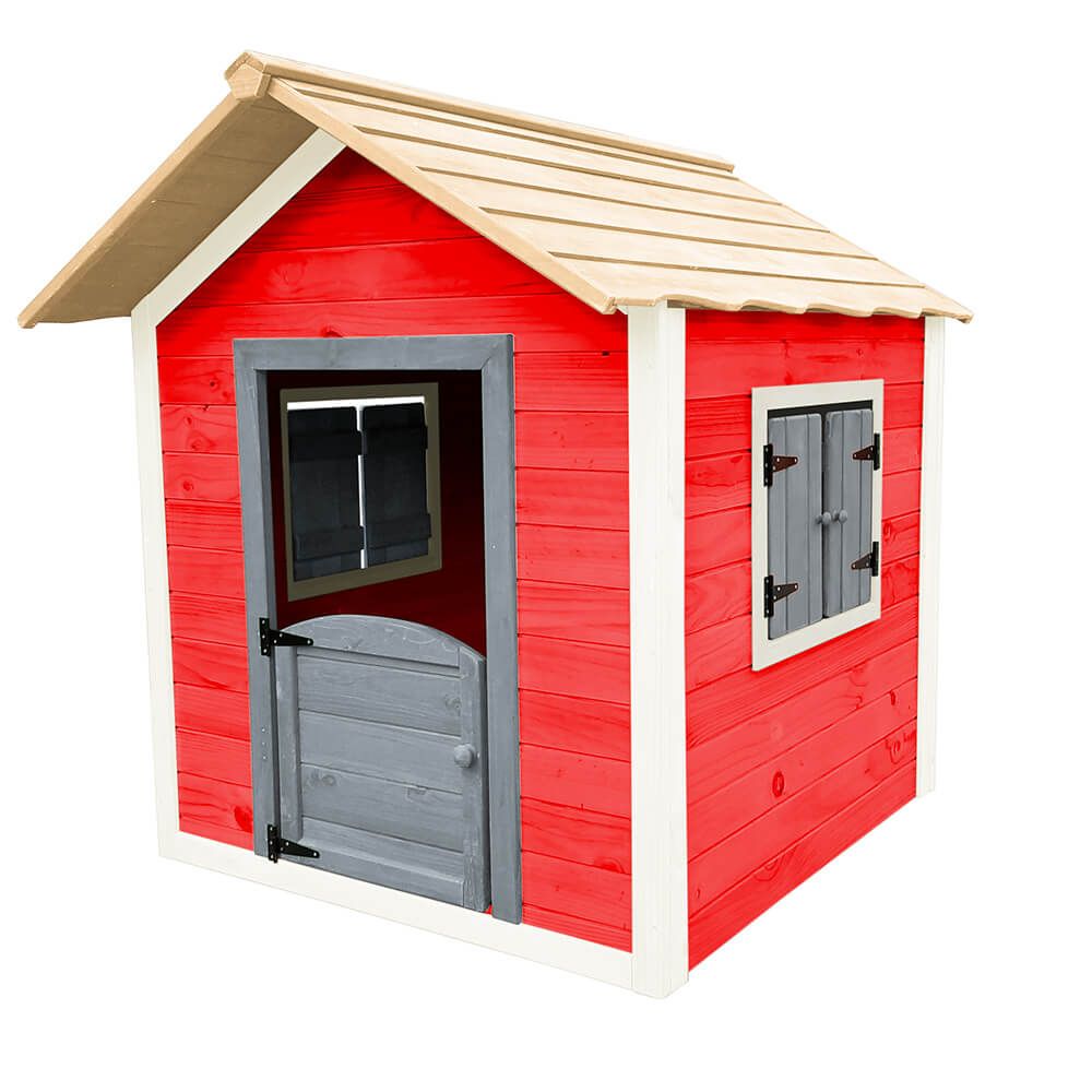Caseta Madera Infantil Jardín 118,2  X 138  X 132,5 Cm - Rojo