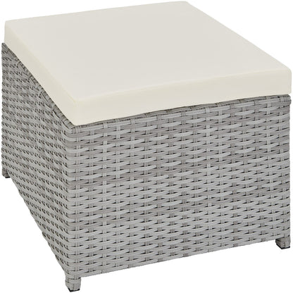 Conjunto De Ratán Sintético Nueva York - Gris Claro