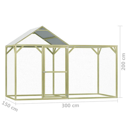 2025 Gallinero de madera impregnada 3 x 1,5 x 2 m – Recinto seguro para aves y pequeños animales