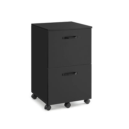 Archivador Industrial VASAGLE con 2 Cajones y Ruedas – Mueble de Oficina Móvil para Carpetas Colgantes Formato A4 y Carta, Estilo Rústico Marrón y Negro